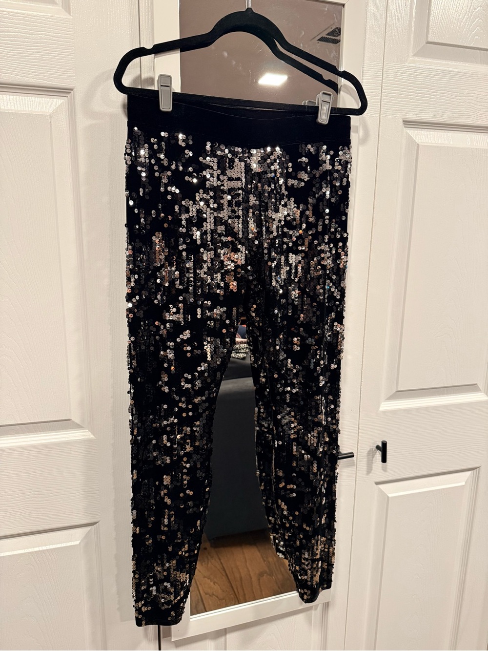 Express Black Sequin Leggings